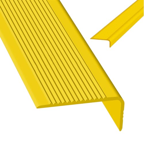 Selbstreckende Treppenstufen, Rutschfester Treppenkantenschutz aus Gummi, selbstklebend, for Innen- und Außenbereiche, for Treppen, mehrfarbig, mehrere Größen(Giallo,2.3m/90.5in) von LYVQZPWLR