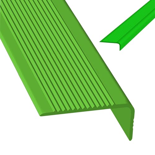 Selbstreckende Treppenstufen, Rutschfester Treppenkantenschutz aus Gummi, selbstklebend, for Innen- und Außenbereiche, for Treppen, mehrfarbig, mehrere Größen(Green,1.7m/66.9in) von LYVQZPWLR