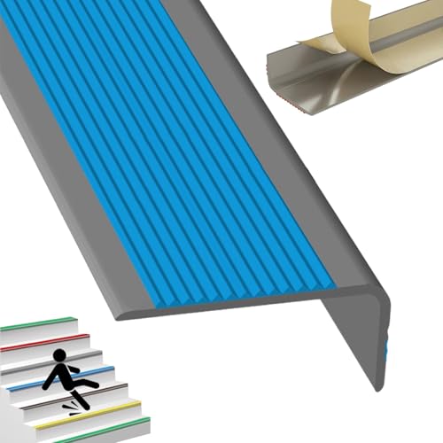 Selbstreckende Treppenstufen, Selbstklebende Treppenkantenleiste for Innen- und Außentreppen, mehrfarbig, 1–3 m(Grayish Blue,1.2m/47.2in) von LYVQZPWLR
