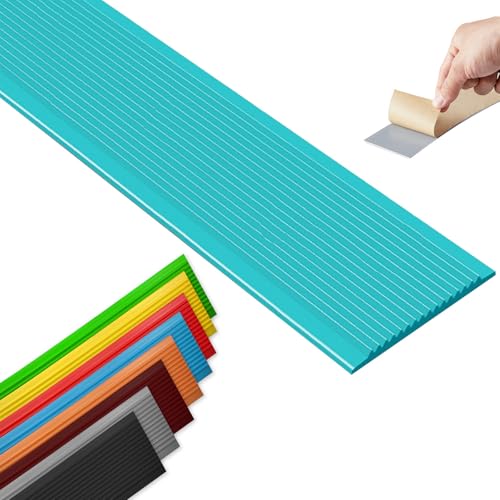 Selbstreckende Treppenstufen, Selbstklebende Treppenkantenverkleidung aus PVC, mehrfarbig, 1 m bis 3 m, for Treppen im Innen- und Außenbereich(Blu,2.3m/90.5in) von LYVQZPWLR