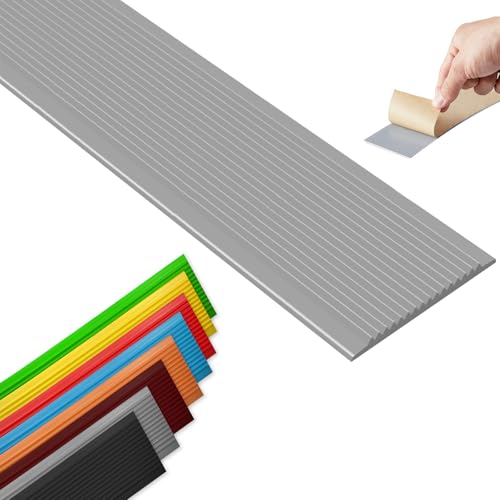 Selbstreckende Treppenstufen, Selbstklebende Treppenkantenverkleidung aus PVC, mehrfarbig, 1 m bis 3 m, for Treppen im Innen- und Außenbereich(Grijs,3m/118in) von LYVQZPWLR