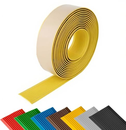 Selbstreckende Treppenstufen, Selbstklebender Treppenkanten-Besatz-Schutz, mehrfarbig, mehrere Größen, 3,0 m(Giallo,6cm(2.4inch)) von LYVQZPWLR