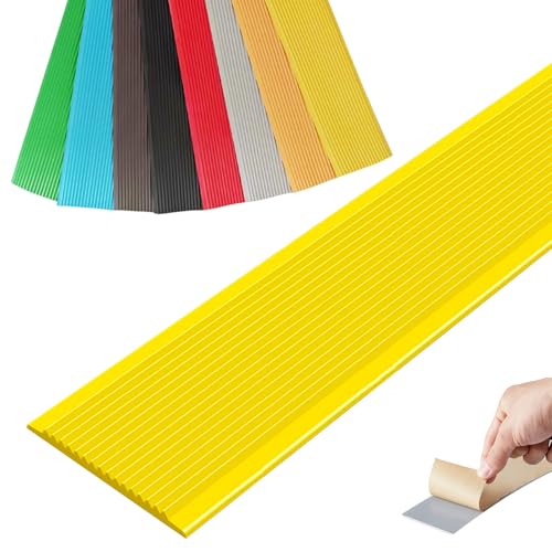 Selbstreckende Treppenstufen, Selbstklebender Treppenkantenschutz, rutschfeste Treppenkanten, mehrfarbig, mehrere Größen(Giallo,1.6m/63in) von LYVQZPWLR