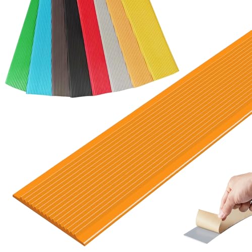 Selbstreckende Treppenstufen, Selbstklebender Treppenkantenschutz, rutschfeste Treppenkanten, mehrfarbig, mehrere Größen(Oranje,1m/39.4in) von LYVQZPWLR