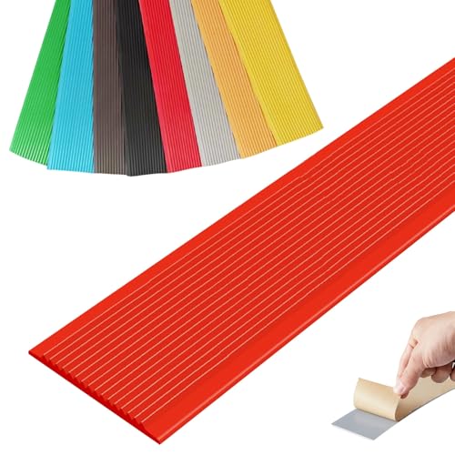 Selbstreckende Treppenstufen, Selbstklebender Treppenkantenschutz, rutschfeste Treppenkanten, mehrfarbig, mehrere Größen(Rosso,1.3m/51.2in) von LYVQZPWLR
