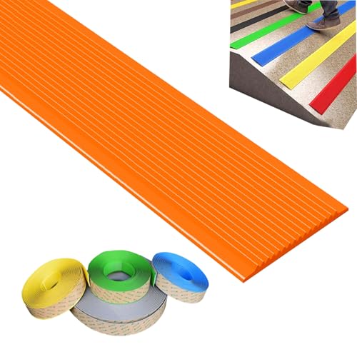 Selbstreckende Treppenstufen, Selbstklebender Treppenkantenschutz aus Vinyl, Treppenkantenformteil, mehrfarbig, mehrere Größen(Oranje,5cm/2in) von LYVQZPWLR