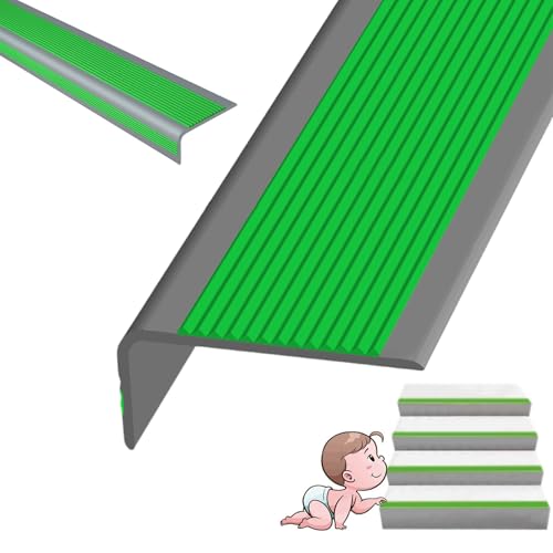 Selbstreckende Treppenstufen, Treppenkantenprofil Multicolor 1-3 Meter(Grayish Green,1.5m/59in) von LYVQZPWLR