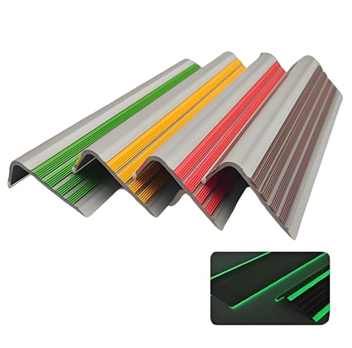 Selbstreckende Treppenstufen, Treppenkantenschutz, leuchtet im Dunkeln, selbstklebend, PVC, 5 x 2,5 cm, mehrfarbig, 1,1–2,3 m(Giallo,L 1.5m/59in) von LYVQZPWLR