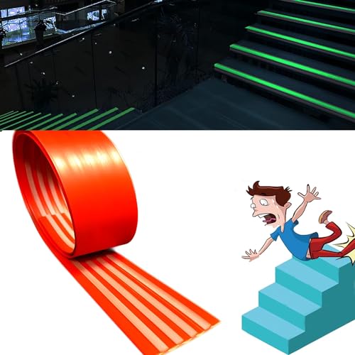 Selbstreckende Treppenstufen, Treppenstufenkantenschutz Anti-Rutsch-Klebeband Multicolor Mehrere Größen(Rosso,80in) von LYVQZPWLR