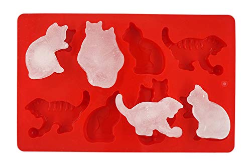 LYWUU Katzenförmige Silikon-Eiswürfelformen und Tablett, für Gelee, Kekse, Schokolade, Süßigkeiten oder Gelatine von LYWUU