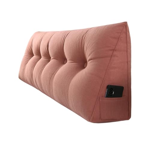 LYXFLHAN Doppelkeil-Kopfteil für Studentenwohnheim, weicher Schnee, Chenille-Stoff, dreieckige Rückenlehne für Bett, bequeme Unterstützung (rote Bohnenpaste (Cord), 119,4 x 50 x 20 cm von LYXFLHAN