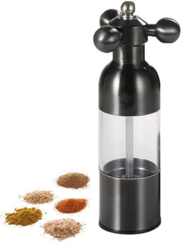 LYXLBX Edelstahl Pfeffermühle Pfeffermühle Wasserhahn schwarz Pfeffermühle Pfeffer- und Salzmühlen-Set,Schwarz-S von LYXLBX