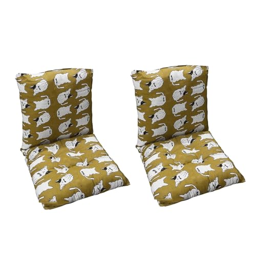 LYXLBX Stuhlauflage Niedriglehner Indoor und Outdoor, Stuhlkissen Auflage Sessel Stuhl Pad für Gartenstuhl für Terrasse Haus Garten,G-2PCS von LYXLBX