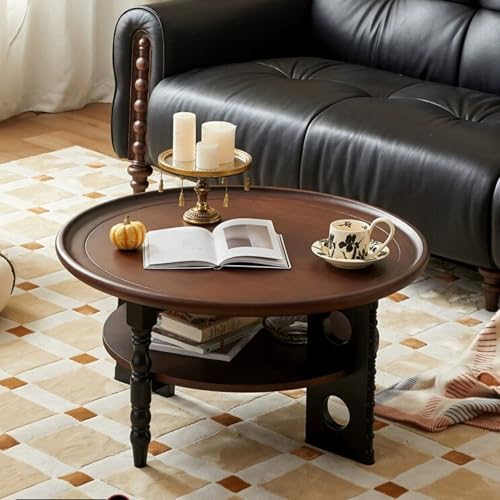 LYXWGRZD 2-Stufiger Couchtisch mit Stauraum für Das Wohnzimmer, Einfach zu Montieren, Wohnmöbel mit Offenem Stauraumregal von LYXWGRZD