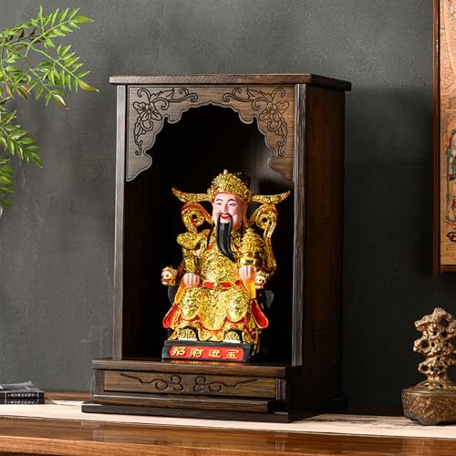 LYXWGRZD Buddha-Altarregal aus Bambus mit Ausziehbarem Tablett, Kann Aufgehängt Oder Auf Den Schreibtisch Gestellt Werden, für Kleine Räume(35cm/14'',Desktop Style) von LYXWGRZD