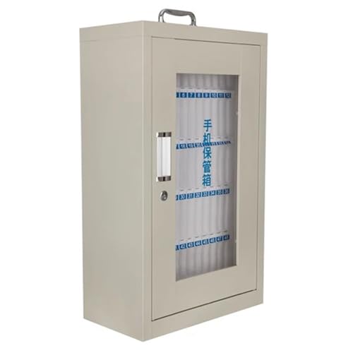 LYXWGRZD Handy-Schließfach aus Edelstahl, Tragbare Handy-Organizer-Box mit Sicherheitsschloss für die Sichere Geräteverwaltung in Büros(60slots) von LYXWGRZD