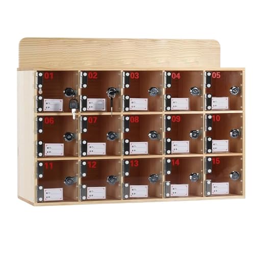 LYXWGRZD Handyhalter fürs Klassenzimmer, Handy-Schließfach aus Massivholz mit Türschlossschlüsseln, für Büro, Klassenzimmer(25slots) von LYXWGRZD