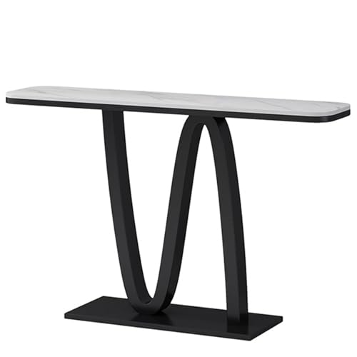 LYXWGRZD Konsolentisch, Sofatisch mit Metallrahmen, Eingangstisch, Kompakter Ausstellungstisch, Hinter dem Couchtisch, Robust Und Stabil for Wohnzimmer, Büro(Black A,120cm/47.2in) von LYXWGRZD