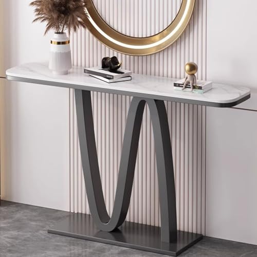 LYXWGRZD Konsolentisch, Sofatisch mit Metallrahmen, Eingangstisch, Kompakter Ausstellungstisch, Hinter dem Couchtisch, Robust Und Stabil for Wohnzimmer, Büro(Gray A,150cm/59in) von LYXWGRZD