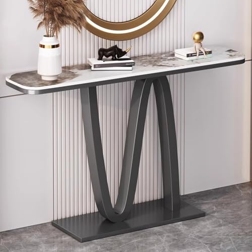 LYXWGRZD Konsolentisch, Sofatisch mit Metallrahmen, Eingangstisch, Kompakter Ausstellungstisch, Hinter dem Couchtisch, Robust Und Stabil for Wohnzimmer, Büro(Gray B,120cm/47.2in) von LYXWGRZD
