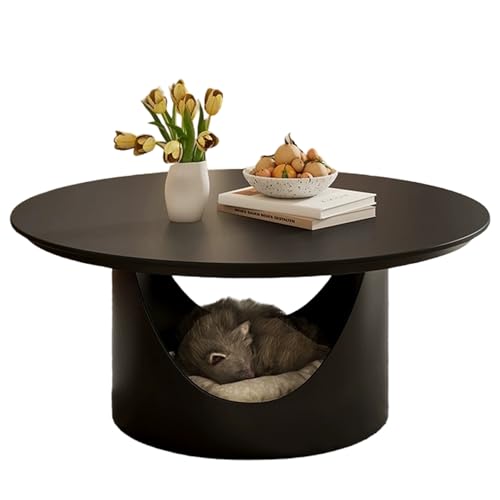 LYXWGRZD Rock Board Couchtisch, Platzsparende Mitteltische mit Offenem Regal, für Schlafzimmer, Balkon Oder Büro(Nero,80cm/31.5'') von LYXWGRZD