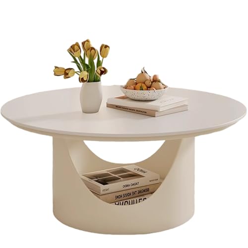LYXWGRZD Rock Board Couchtisch, Platzsparende Mitteltische mit Offenem Regal, für Schlafzimmer, Balkon Oder Büro(Wit,70cm/27.6'') von LYXWGRZD