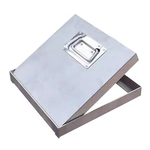 Edelstahl-Schachtabdeckung mit Rahmen, Versenkbare Revisionsabdeckung mit Griff, Unsichtbare Abdeckung für Einfahrt und Garten(11.8x11.8x1.8in/30x30x5cm) von LYXXJRYBHD