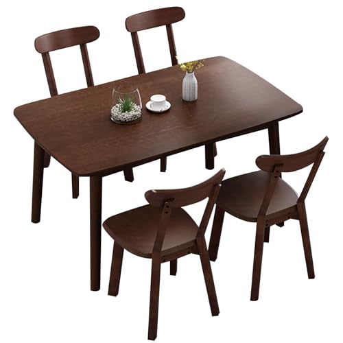LYXXJRYBHD 5-teiliges Küchentisch-Stühle-Set, Tisch Mit 4 Stühlen Set, Esszimmertisch Für Kleine Räume, Esszimmer Oder Wohnzimmer (Size : Walnut Color) von LYXXJRYBHD