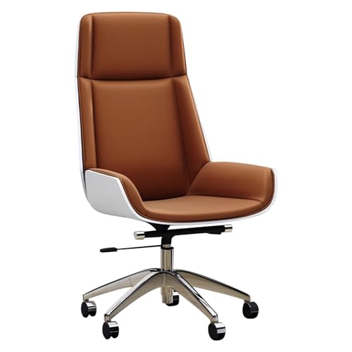 LYXXJRYBHD Bürostuhl Ergonomisch, Schreibtischstuhl Aus Leder Mit Hoher Rückenlehne Und Lordosenstütze, Drehstuhl Chefcomputerstuhl für Das Home Office(Red) von LYXXJRYBHD
