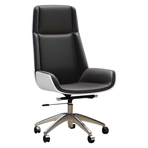 LYXXJRYBHD Bürostuhl Ergonomisch, Schreibtischstuhl Aus Leder Mit Hoher Rückenlehne Und Lordosenstütze, Drehstuhl Chefcomputerstuhl für Das Home Office(White) von LYXXJRYBHD