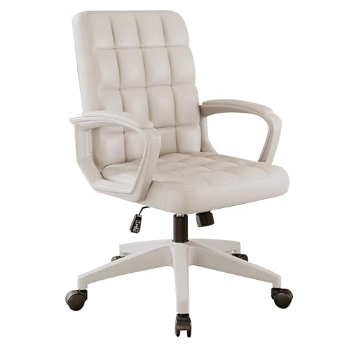 LYXXJRYBHD Bürostuhl Ergonomisch Mit Lordosenstütze, Computerstuhl Mit Armlehnen, Schreibtischstuhl Mit Hoher Rückenlehne Und Netzgewebe für Zuhause Und Büro(White) von LYXXJRYBHD
