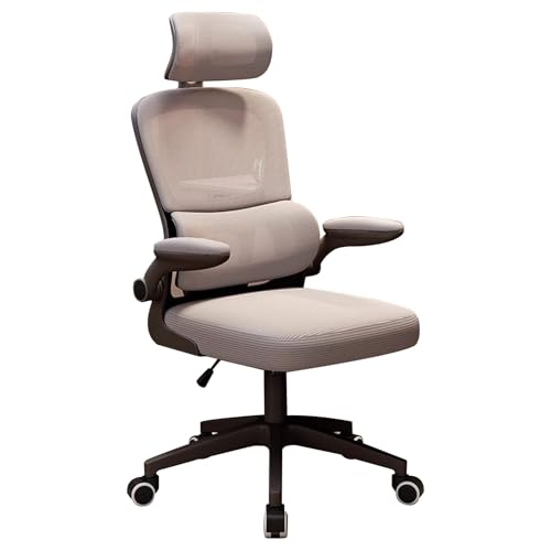 LYXXJRYBHD Ergonomischer Bürostuhl Mit Lordosenstütze, Computerstuhl Mit Armlehnen, Computerstuhl Mit Hoher Rückenlehne Und Netzgewebe für Zuhause Und Büro(White) von LYXXJRYBHD