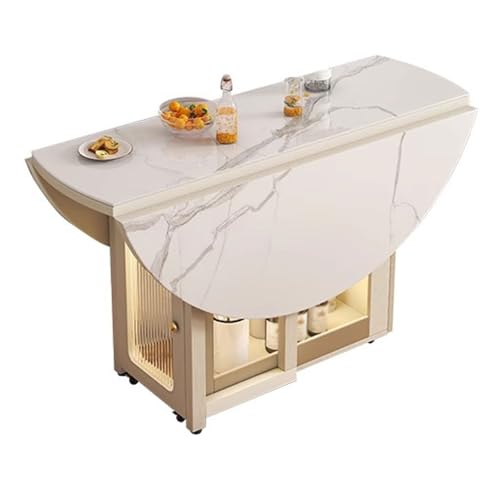 LYXXJRYBHD Klappbarer Esstisch für 10 Personen, Ausziehbarer Runder Tisch mit Verstecktem Stauraum, Faltbarer Tisch für Wohnung und Esszimmer(Natural) von LYXXJRYBHD