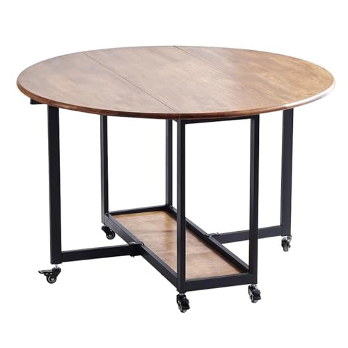 LYXXJRYBHD Klappbarer Esstisch mit Ablagefach, Platzsparender Faltbarer Küchentisch, Multifunktionaler Klapptisch für Esszimmer(59x29.9in/150x76cm) von LYXXJRYBHD