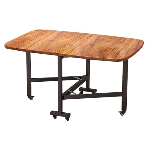 LYXXJRYBHD Klappbarer Esstisch mit Ausziehfunktion, Verriegelbare Rollen, Platzsparender Rechteckiger Tisch, Erweiterbarer Küchentisch für Esszimmer(Brown,47.2x31.4in/120x80cm) von LYXXJRYBHD