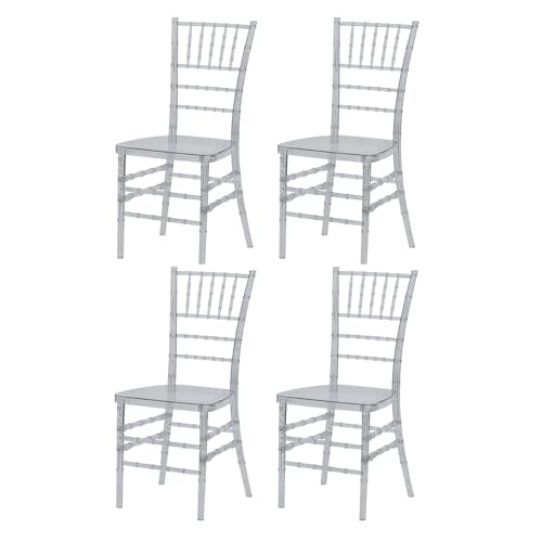 LYXXJRYBHD Küchenstühle 4 Set, Stapelstühle, Kunststoffstühle, Stuhl Transparent, für Esszimmer, Hochzeit, Bankett-Party-Event (Color : Gray) von LYXXJRYBHD