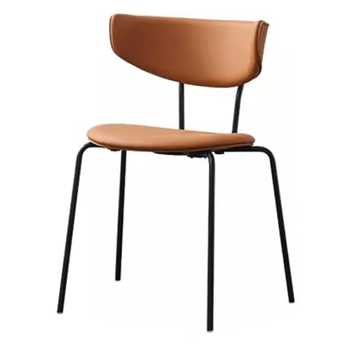 LYXXJRYBHD Küchenstühle Modern, Ergonomischer Stuhl, Polsterstuhl Esszimmer, Barhocker Mit Lehne, für Esszimmer, Wohnzimmer, Party, Lounge (Color : Brown Leather) von LYXXJRYBHD