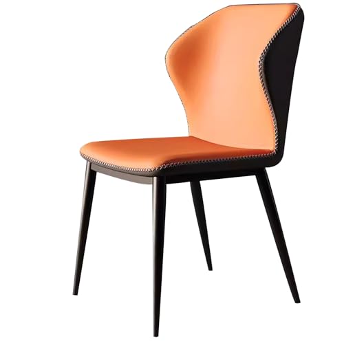 LYXXJRYBHD Küchenstuhl, Polsterstuhl, Schminktisch Stuhl, Moderner Stuhl Mit Breiter Rückenlehne, Küchenstuhl, Schminkstuhl, für Küche, Café, Bar (Color : Orange) von LYXXJRYBHD