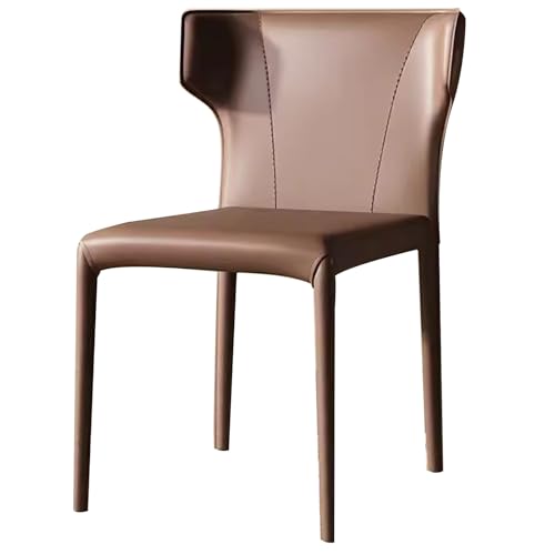 LYXXJRYBHD Metallstühle, Moderne Esszimmerstühle, Leder-Esszimmerstühle, Ergonomischer Stuhl Mit Rückenlehne, für Theke/Wohnzimmer/Küche (Color : Brown) von LYXXJRYBHD