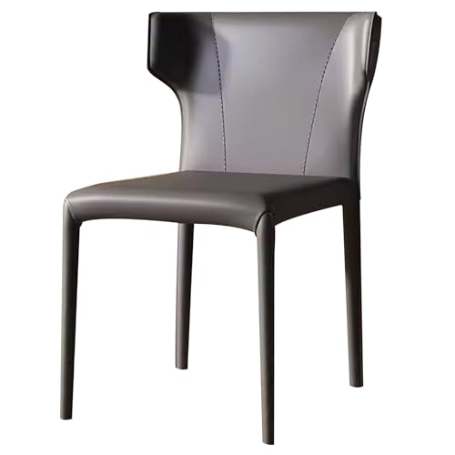 LYXXJRYBHD Metallstühle, Moderne Esszimmerstühle, Leder-Esszimmerstühle, Ergonomischer Stuhl Mit Rückenlehne, für Theke/Wohnzimmer/Küche (Color : Dark Gray) von LYXXJRYBHD