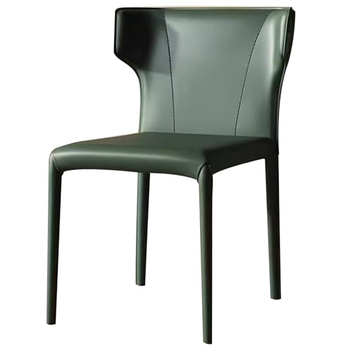 LYXXJRYBHD Metallstühle, Moderne Esszimmerstühle, Leder-Esszimmerstühle, Ergonomischer Stuhl Mit Rückenlehne, für Theke/Wohnzimmer/Küche (Color : Dark Green) von LYXXJRYBHD