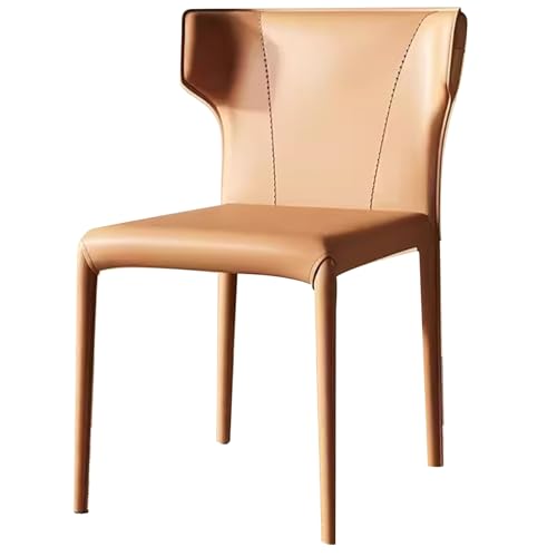 LYXXJRYBHD Metallstühle, Moderne Esszimmerstühle, Leder-Esszimmerstühle, Ergonomischer Stuhl Mit Rückenlehne, für Theke/Wohnzimmer/Küche (Color : Light Brown) von LYXXJRYBHD