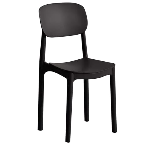 LYXXJRYBHD Moderner Esszimmerstuhl, Stapelbare Küchenstühle, Esszimmerstühle, Armloser Schwarzer Stuhl, für Küche, Restaurant, Wohnzimmer (Color : Black) von LYXXJRYBHD