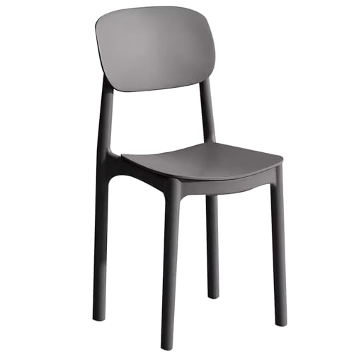LYXXJRYBHD Moderner Esszimmerstuhl, Stapelbare Küchenstühle, Esszimmerstühle, Armloser Schwarzer Stuhl, für Küche, Restaurant, Wohnzimmer (Color : Gray) von LYXXJRYBHD