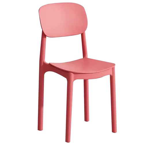 LYXXJRYBHD Moderner Esszimmerstuhl, Stapelbare Küchenstühle, Esszimmerstühle, Armloser Schwarzer Stuhl, für Küche, Restaurant, Wohnzimmer (Color : Rose red) von LYXXJRYBHD