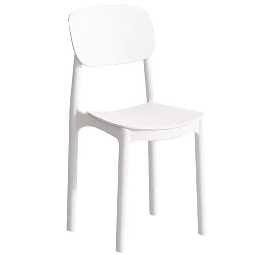 LYXXJRYBHD Moderner Esszimmerstuhl, Stapelbare Küchenstühle, Esszimmerstühle, Armloser Schwarzer Stuhl, für Küche, Restaurant, Wohnzimmer (Color : White) von LYXXJRYBHD