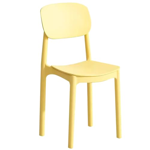 LYXXJRYBHD Moderner Esszimmerstuhl, Stapelbare Küchenstühle, Esszimmerstühle, Armloser Schwarzer Stuhl, für Küche, Restaurant, Wohnzimmer (Color : Yellow) von LYXXJRYBHD