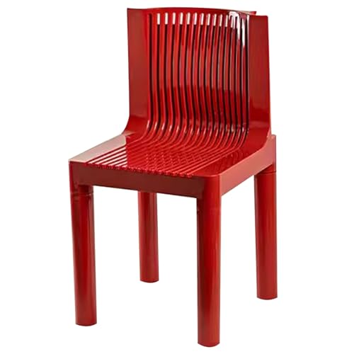 LYXXJRYBHD Plastikstuhl, Esszimmerstühle, Stapelbare Stühle, Hohlgeschnitztes Design, Barstuhl, Stuhl für Küche, Wohnzimmer (Color : Red) von LYXXJRYBHD