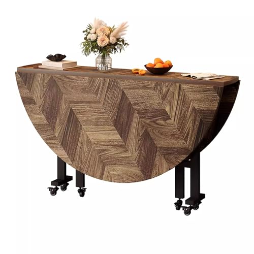 LYXXJRYBHD Runder Klapptisch, Faltbarer Küchentisch mit Rollen, Carbonstahlgestell für Restaurant, Faltbarer Esstisch robust und mobil(55.1x10.2x29.5in/140x26x75cm) von LYXXJRYBHD