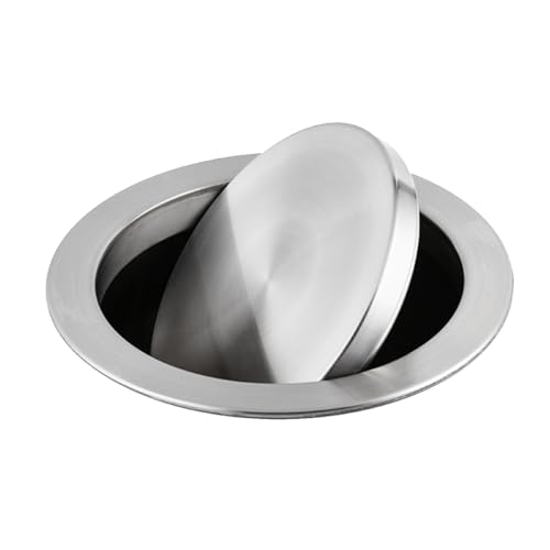 LYXXW Eingelassener Mülleimer-Klappendeckel Mülleimer Mit Klappdeckel aus Edelstahl Mülldeckel Mit Schwingklappe für die Küchentheke Küchenabfalltülle Mit Schwingdeckel,17cm von LYXXW